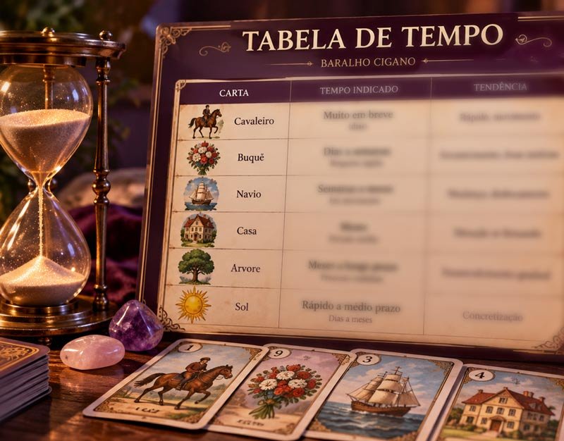 Imagem original do bônus Tabela de Tempo do Baralho Cigano Descomplicado